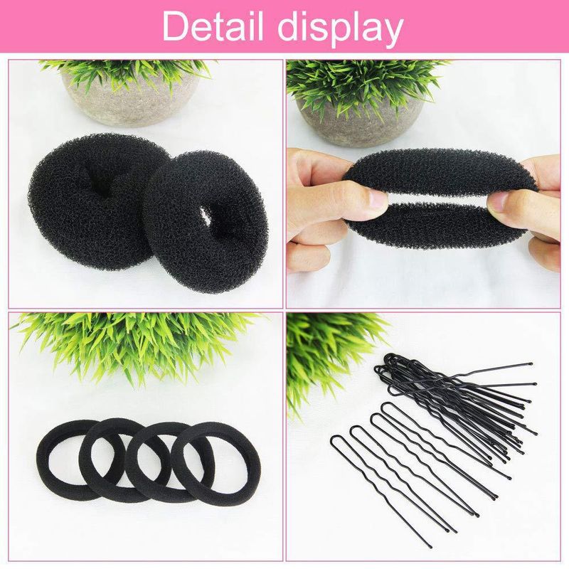 Set di strumenti per intrecciare i capelli con chignon, accessori per capelli, strumenti per intrecciare i capelli a forma di bocciolo di ciambella_voghion.com