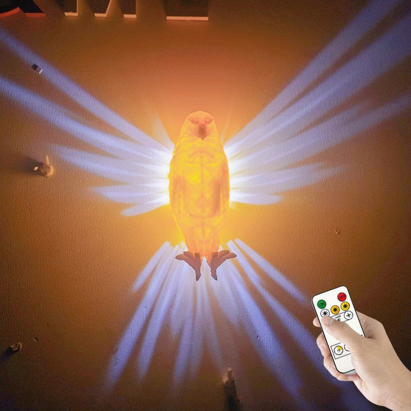 Uhu Tier Projektion 3D Druck Nacht LED Atmosphäre Dekorative Wand Hängende Lampe_voghion.com
