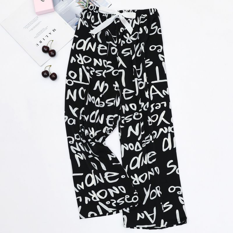 Women's Sleepwears Thin loose large size can be worn outside the home pants wide-leg pants_voghion.com