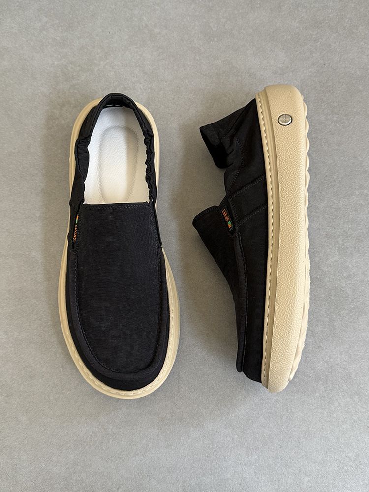 New Summer Men's Lightweight Thick Comfortable Canvas Soft Sole Breathable Casual Shoes Slip-On Loafers_voghion.com