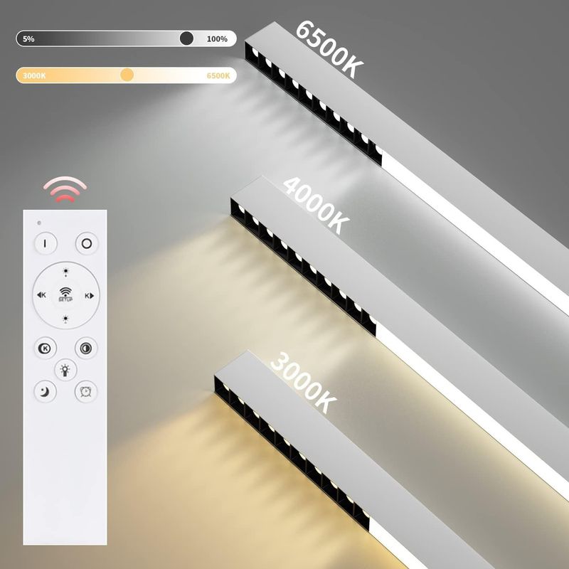 Glitzerlife Deckenlampe LED Deckenleuchte Schlafzimmer - Moderne 107CM Wohnzimmerlampe 32W Lang Küchenlampe Dimmbar Mit Fernbedienung Büro Deckenbeleuchtung Panel_voghion.com