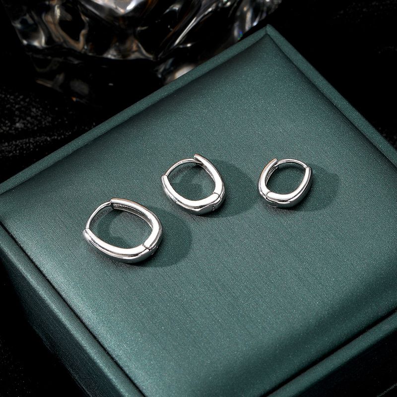 GEOMETRIC TRIO - Alloy Hoop Earrings Set (High-End Minimalist Jewelry, Retro Personality Design)_voghion.com