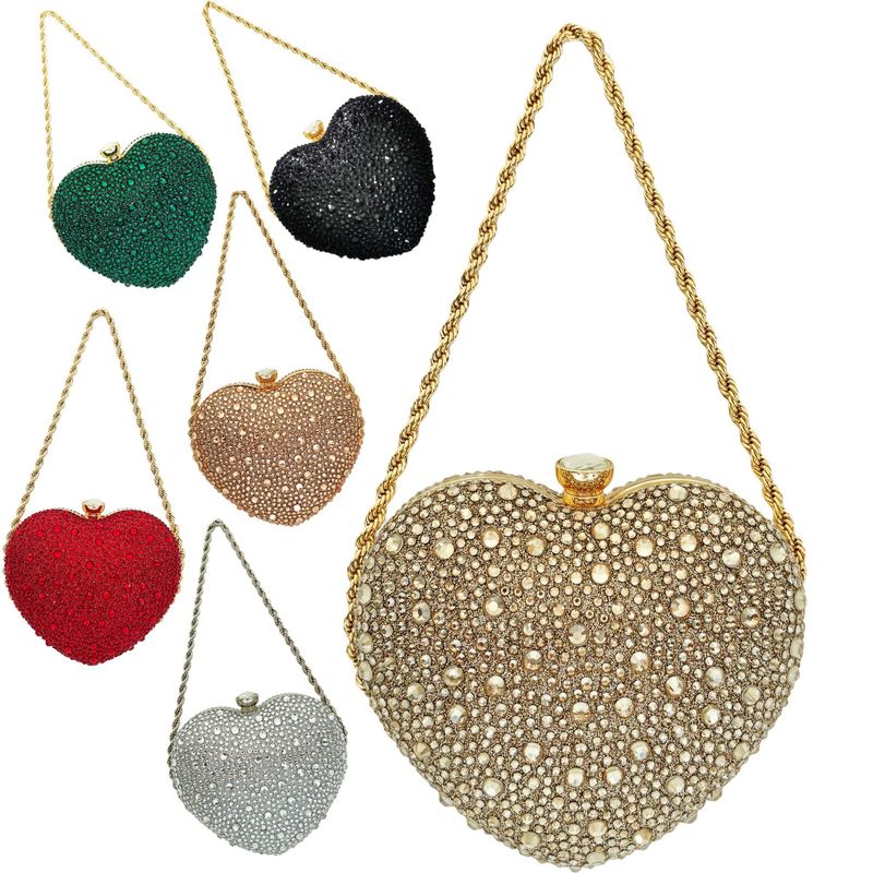 Borsa da sera con tracolla a forma di cuore, con diamanti, stile alla moda_voghion.com