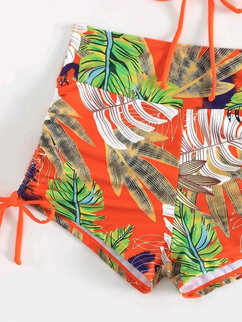 2024 Solid Color Sexy Flat Angle Bikini Women's Split Swimsuit_voghion.com