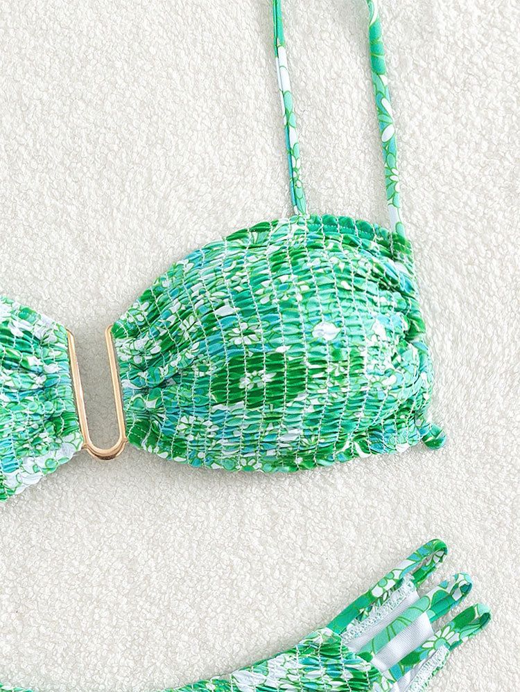 Neu Floral Mode Bikini Badeanzug Europäischen Und Amerikanischen Sexy U Förmigen Dreieck_voghion.com