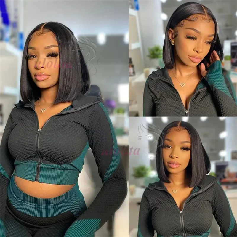 Cheap Short Glueless Bone Straight Bob Wig Perruque Cheveux Humain Bob Wig For Women Human Hair 4x4 Closure Wig_voghion.com