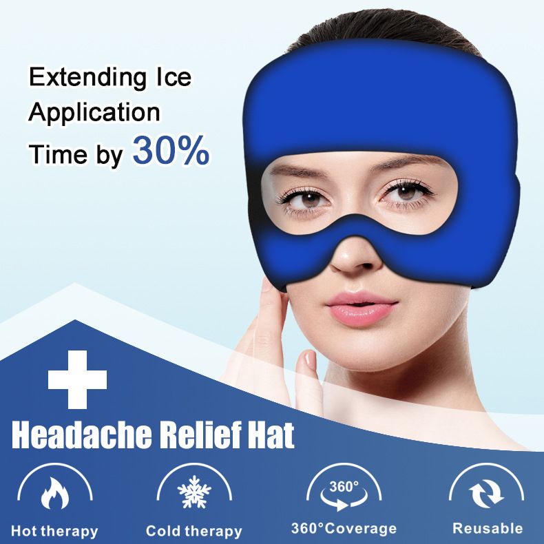 Heiße und kalte Kopfbedeckung Gel Abnehmbare Maskenkappe Eiskompresse Augenschutz_voghion.com