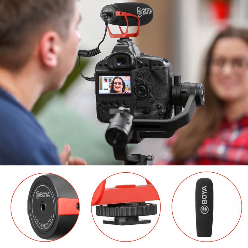 BOYA BY-BM2021 Super-Cardioid Shotgun Microphone For Iphone Android Smartphone DSLR Camera Camcorder Interview Live_voghion.com