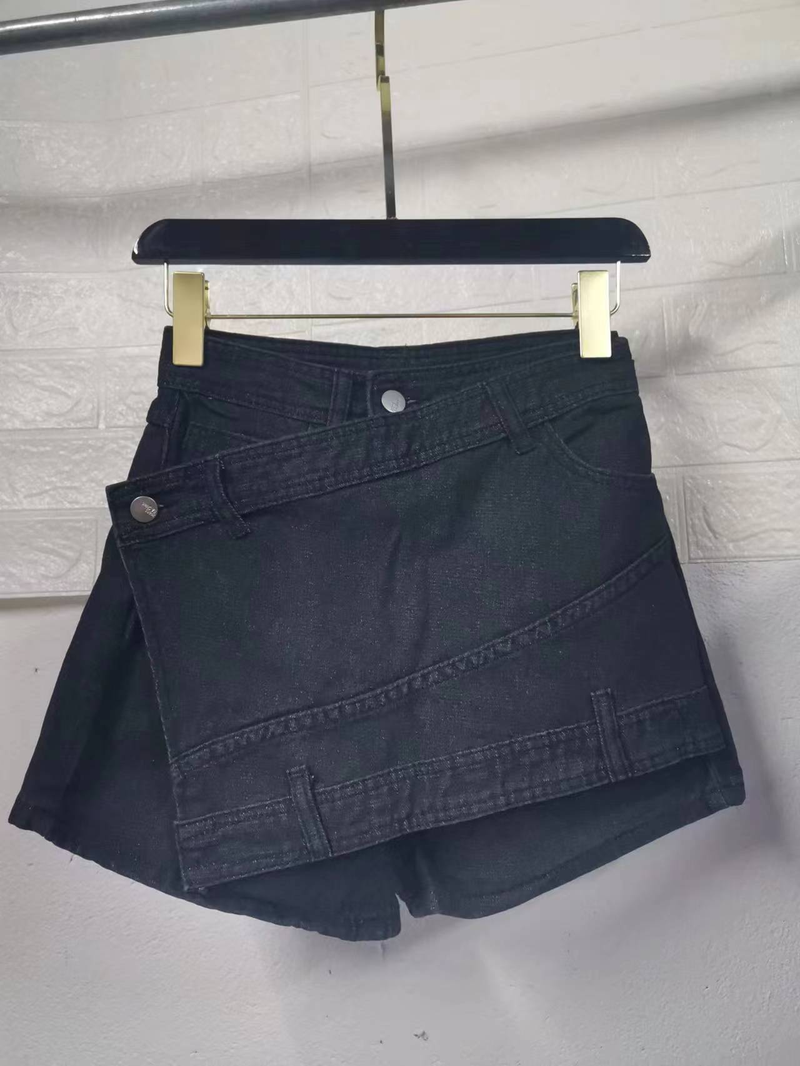 Dámské letní kalhoty s vysokým pasem a širokými nohavicemi v korejském stylu, štíhlé džínové, s sukní a kraťasy, plus size, s vysokým pasem a širokými nohavicemi._voghion.com
