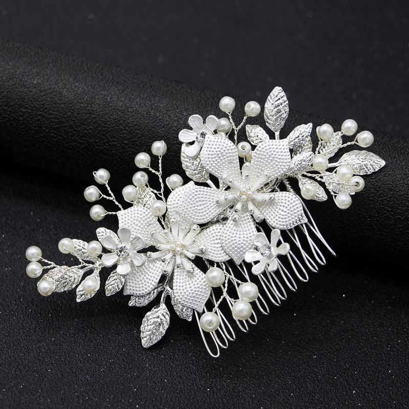 Gioielli da donna, tiara da sposa, pettine per capelli con perle da sposa, gioielli da sposa con conchiglia a forma di fiore in lega_voghion.com