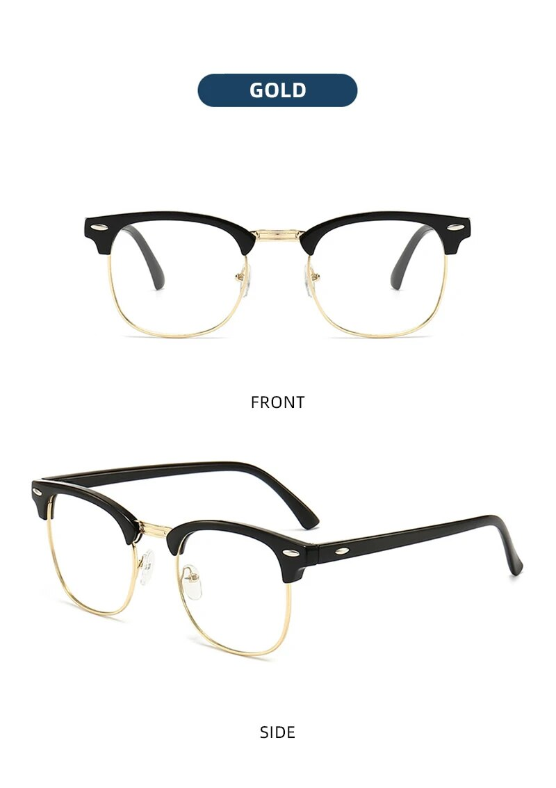 Moda Classica Mezza Montatura Occhiali da Sole Fotocromatici Uomo Donna Retro Rivetto Camaleonte Occhiali da Sole Moda Maschile Cambia Colore Guida_voghion.com