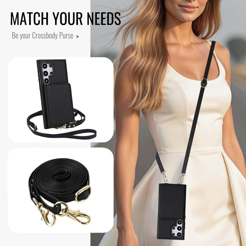 Magnetische portemonnee leren hoes voor Samsung Galaxy S25 Ultra S24 Plus S23 S22 S21 Crossbody RFID-blokkerende kaart_voghion.com