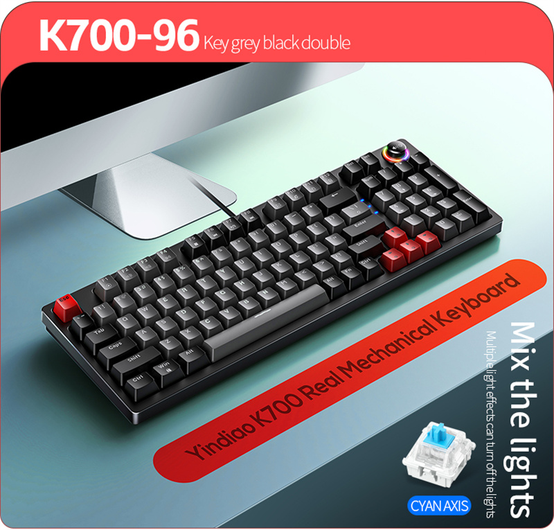 RGB Nuovo K Retroilluminato Cablato Interruttore blu Meccanico Ke Tasto personalizzato Mosaico colorato Manopola multimediale Gioco O e nob_voghion.com