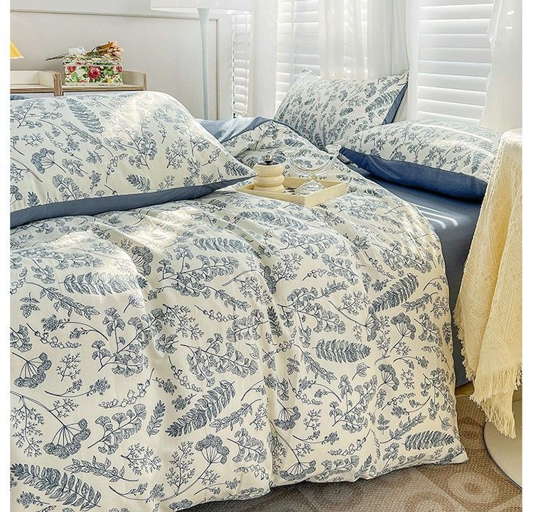 Cotton And Linen Washed Cotton Four Piece Set_voghion.com