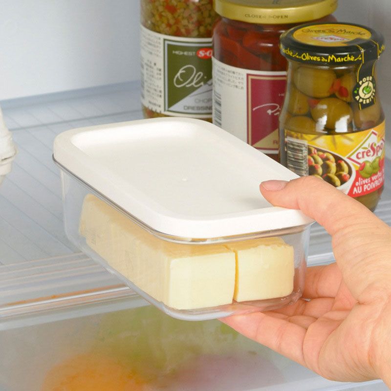 Contenitore per burro da frigorifero - Contenitore con coperchio e coltello per un taglio facile e una conservazione degli alimenti refrigerati_voghion.com
