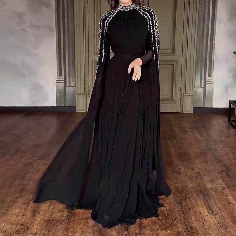 Damenbekleidung Frühling und Sommer Damen Strass Robe Abendkleid_voghion.com