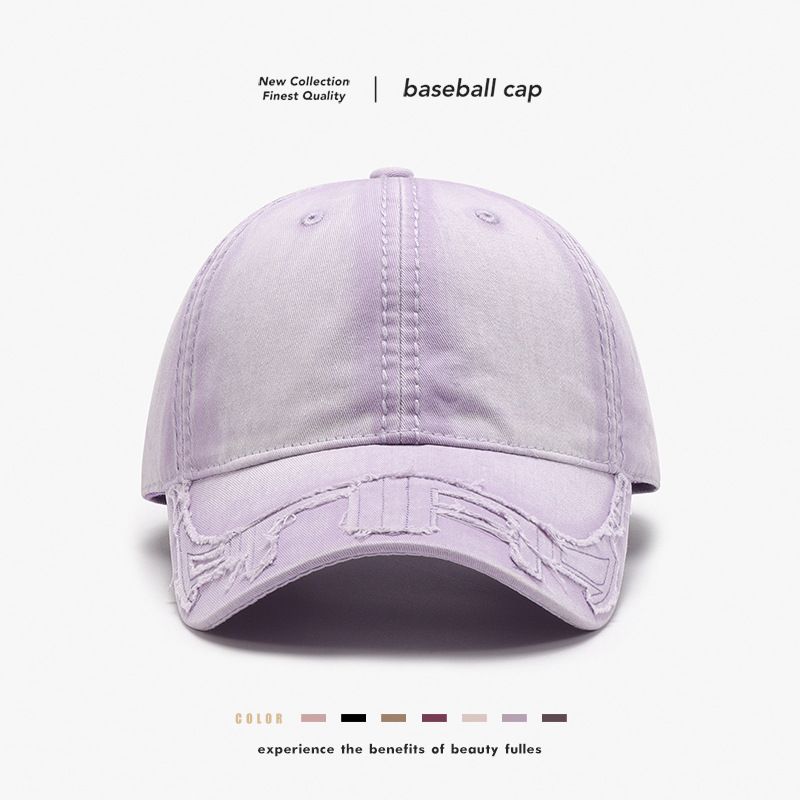 Einfarbige leichte, gewaschene Patch-Baseballkappe für Herren und Damen mit großem Kopfumfang und weicher Oberseite, modische, atmungsaktive kleine Kappe_voghion.com