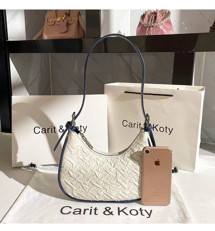 Hong Kong MrCKJHOSEL Beliebtes Wrinkle dieses Jahr für Frauen Xia Xiaozhong Design Crescent Unterarmtasche One Shoulder_voghion.com