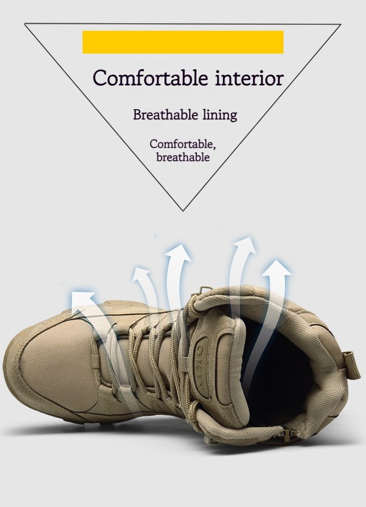 Bottes de combat d'entraînement de sports de plein air Bottes de randonnée tactiques respirantes et confortables pour hommes et femmes_voghion.com