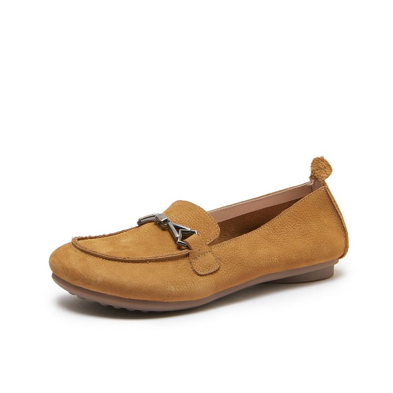 Genuine Leather 2025 Spring Summer New Sole Soft Surface Loafers Slip-On Single Breathable Non-Slip Commuter Women's_voghion.com