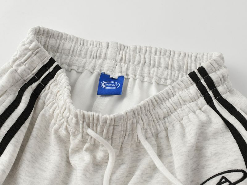 Pantalon de survêtement rétro pour hommes et femmes - Coupe ample, jambes larges et motifs géométriques (gris, noir)_voghion.com