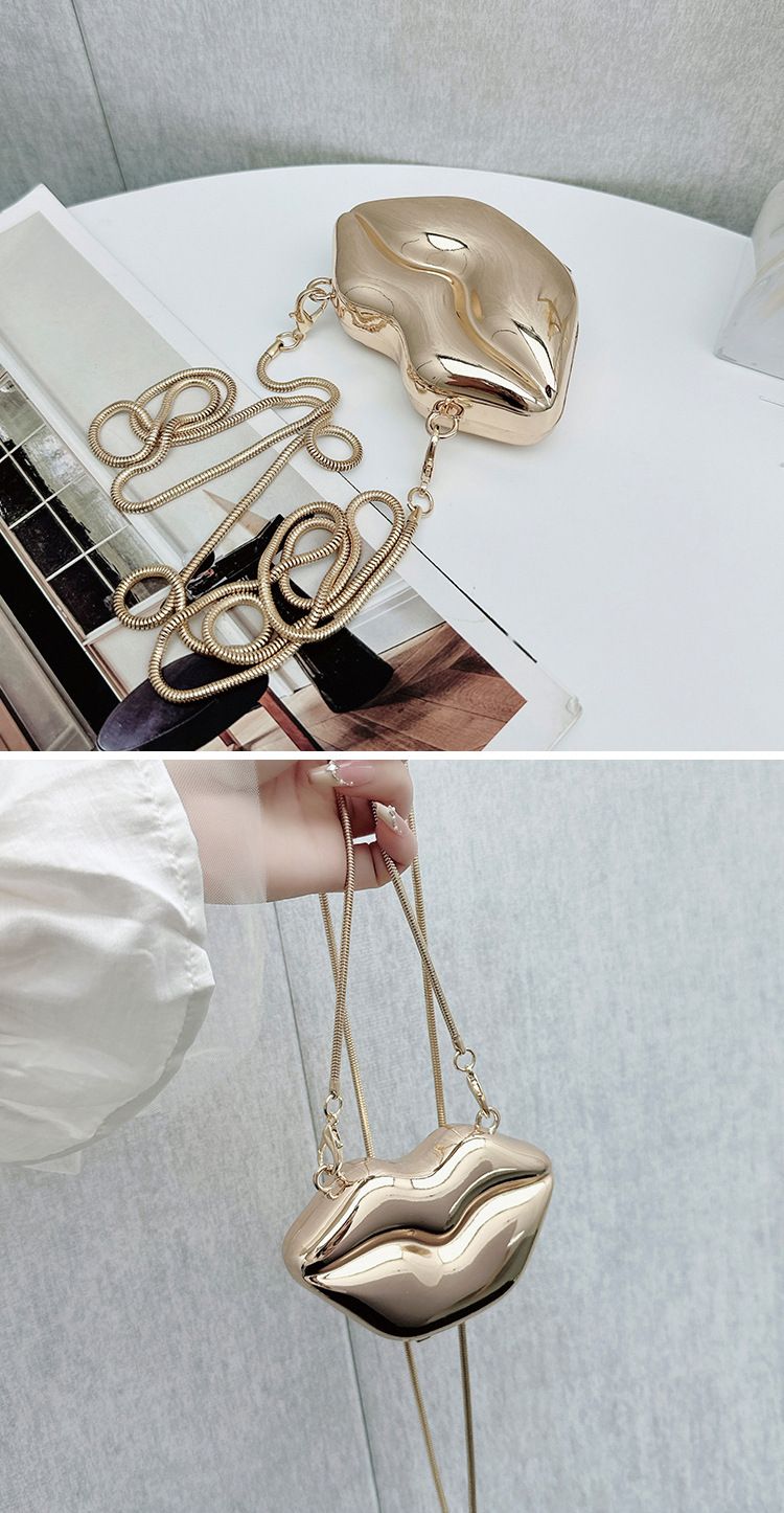 Mini porte-monnaie en métal avec rouge à lèvres – Portefeuille bandoulière tendance pour femme avec différents motifs_voghion.com