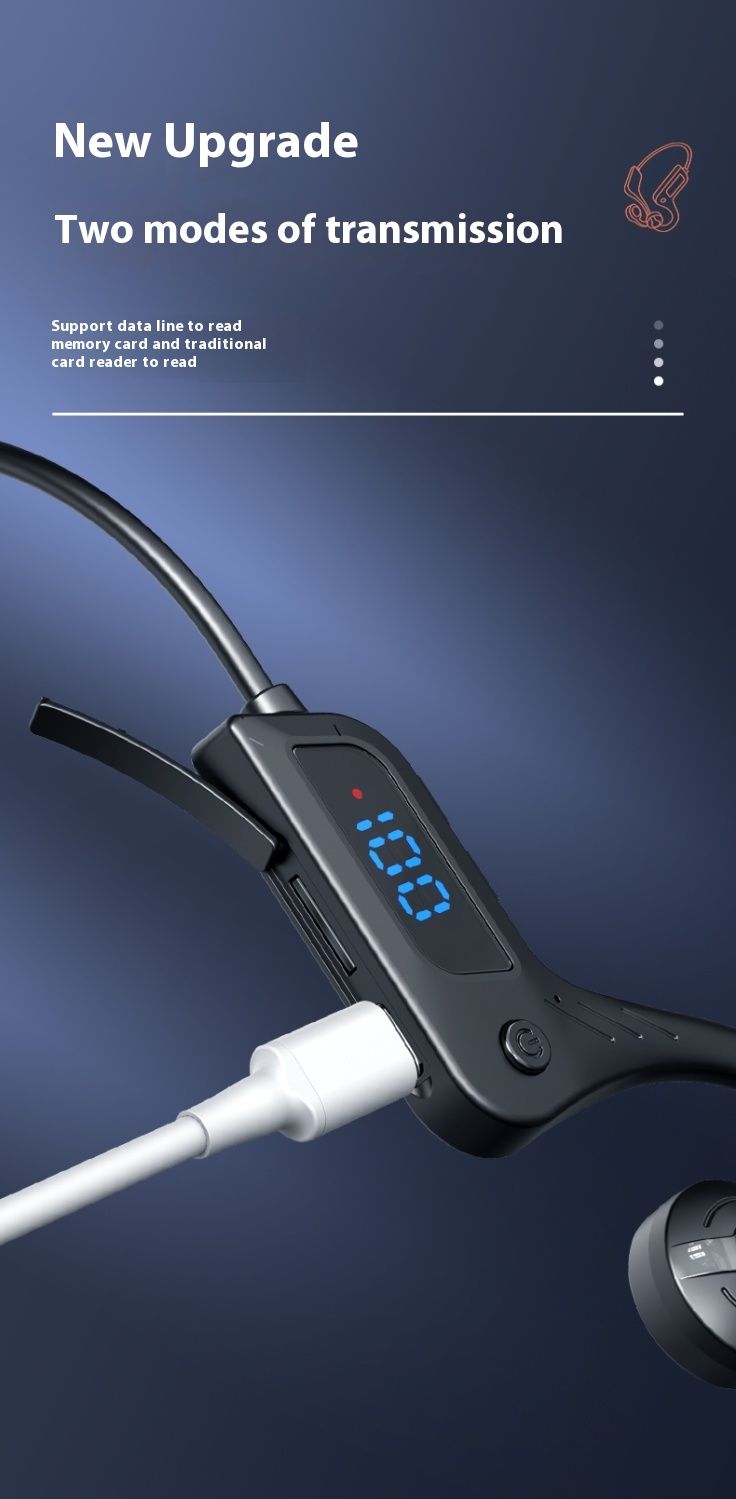 Knochenleitung Bluetooth Kopfhörer Dual Lange Batterie Lebensdauer Ohr Haken Typ Kompatibel Mit_voghion.com