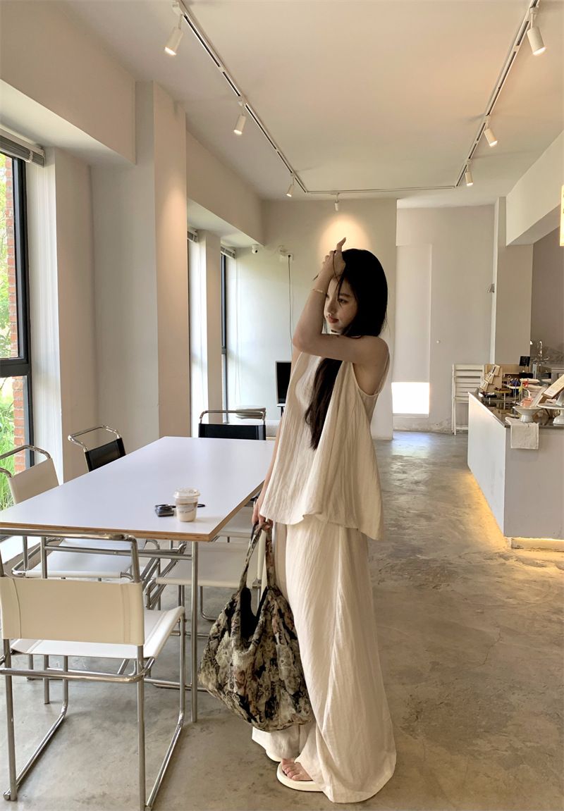 Relaxed Feel Outfit Casual For Women Summer Lazy Vest And Pants Two-Piece Set Korean Style New Women's Fashion_voghion.com