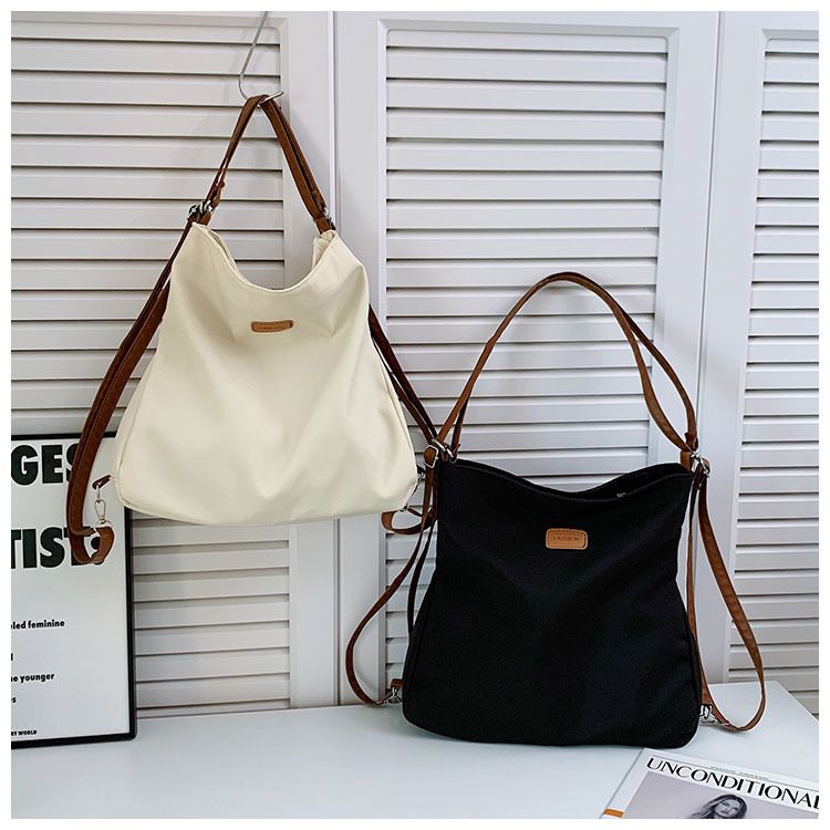 Large capacity backpack popular simple commuting underarm tote fashionable trend women's texture canvas bag_voghion.com