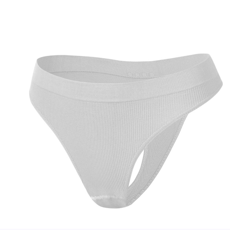 2025d Plus Size Seamless Girl Thong Invisible Solid Color Comfortable Sexy Stretch T-Back Low Waist Base Underwear_voghion.com