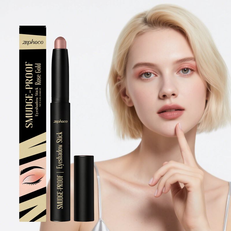 zephoco Rose Gold Waterproof Glitter Pen Silky Sequin Shiny Eye-catching Portable Cream Eyeshadow_voghion.com