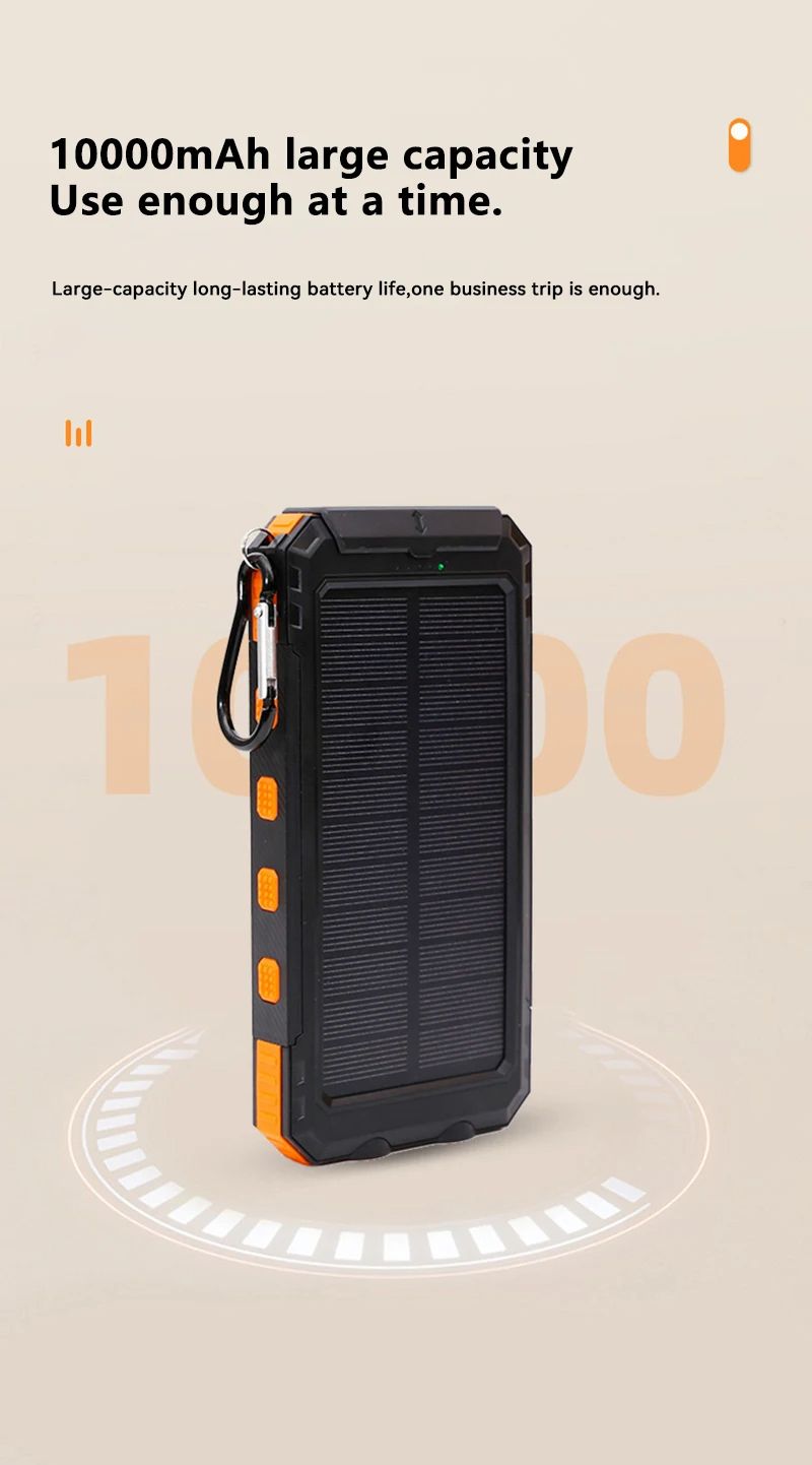 OnePlus Solar Power Bank200000 MAh, Large Capacity, Fast Charging, External Battery With SOS Emergency Power For IPhone_voghion.com