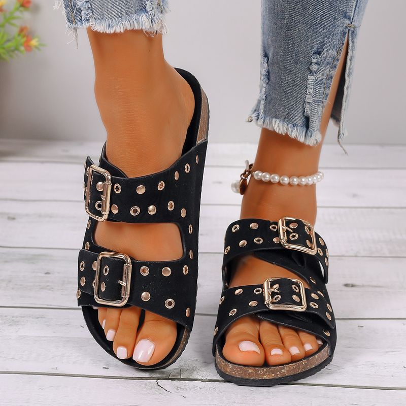 Chaussures pour femmes vêtements d'été nouvelles sandales pantoufles une ligne chaussures de plage décontractées pantoufles en liège_voghion.com