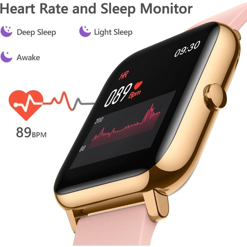 Smart Watch Fitness Tracker With Heart Rate Monitor Blood Pressure Blood Oxygen Tracking 1.4 Inch Touch Screen Smartwatch Fitne_voghion.com
