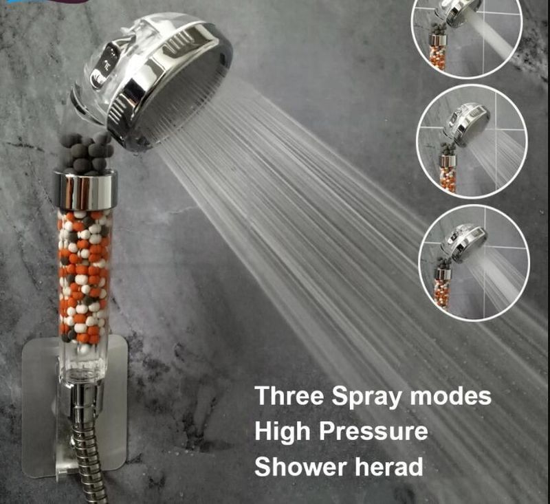 3-Function High Pressure Shower Head, Handheld Rainfall SPA With Anion Filter, Water Saving Bathroom Accessory_voghion.com