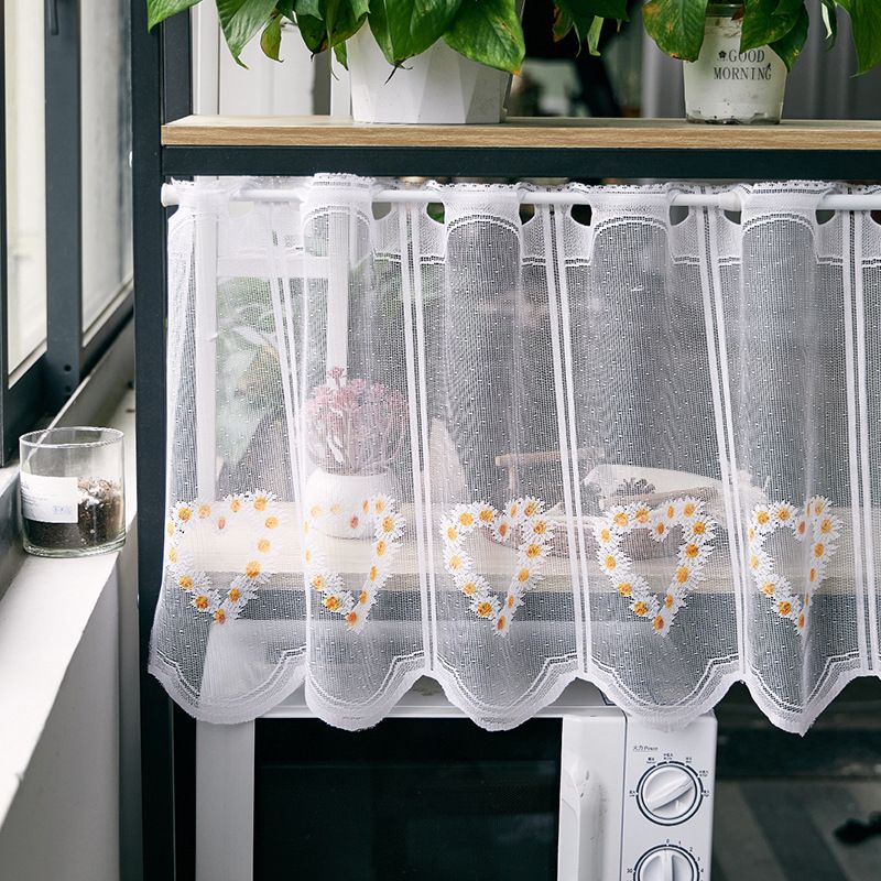 Lovely Polyester Cafe Curtains - 12 Boho Patterns (Hearts, Butterflies, Lavender), 3 Sizes, No-Sew Valance For Kitchen, Bedroom & Café_voghion.com
