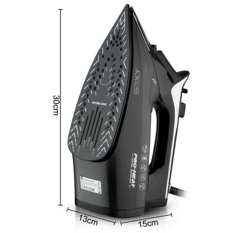 2800W Professional Steam Iron, High-Power Handheld Ironing Machine With Ceramic Soleplate, Continuous Steam For Easy Ironing_voghion.com
