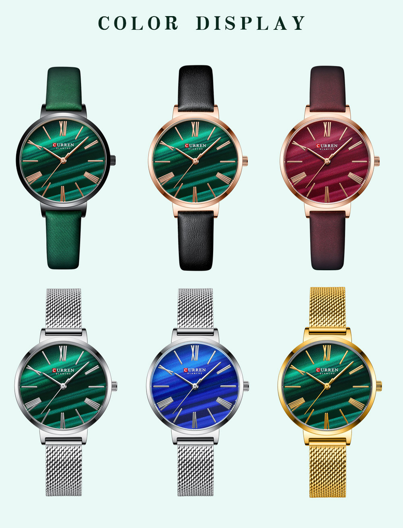 Curren Carryon 9076 Νέο casual γυναικείο ρολόι Simple fashion trend Ρολόι χειρός με λουράκι ζώνης_voghion.com