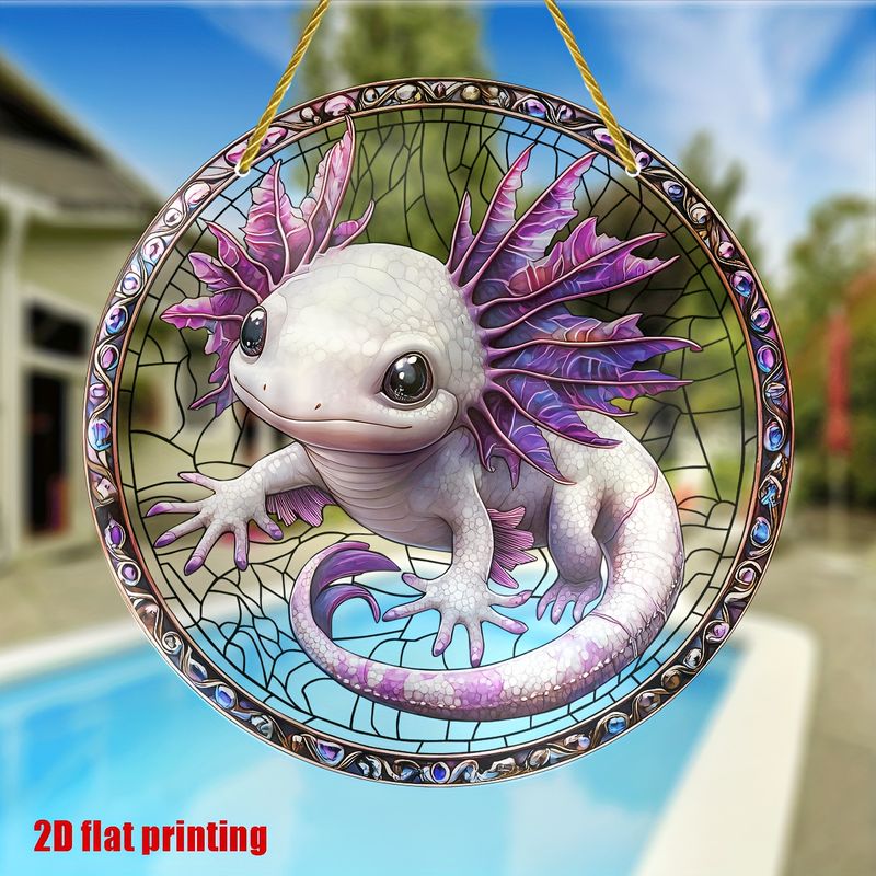 20 cm Axolotl-solfanger - Søt akrylvinduskunst for dyreelskere, fantasivesendekor til hjem, soverom og veranda - Unik gaveidé_voghion.com