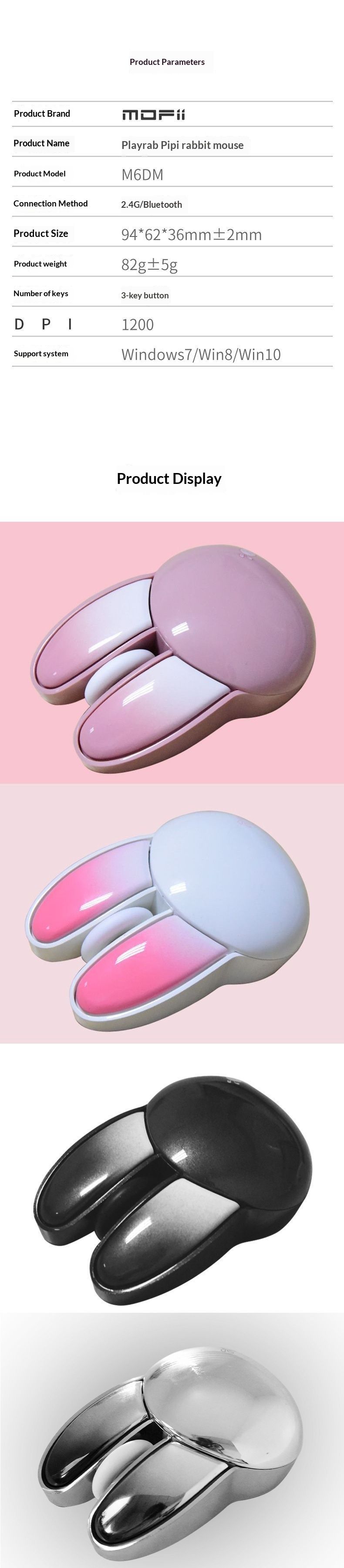 Techglobe Year Of The Valentine's Day Gift Girlfriend Mofii Rabbit Mouse Wireless Silent Cute For Girls Office_voghion.com