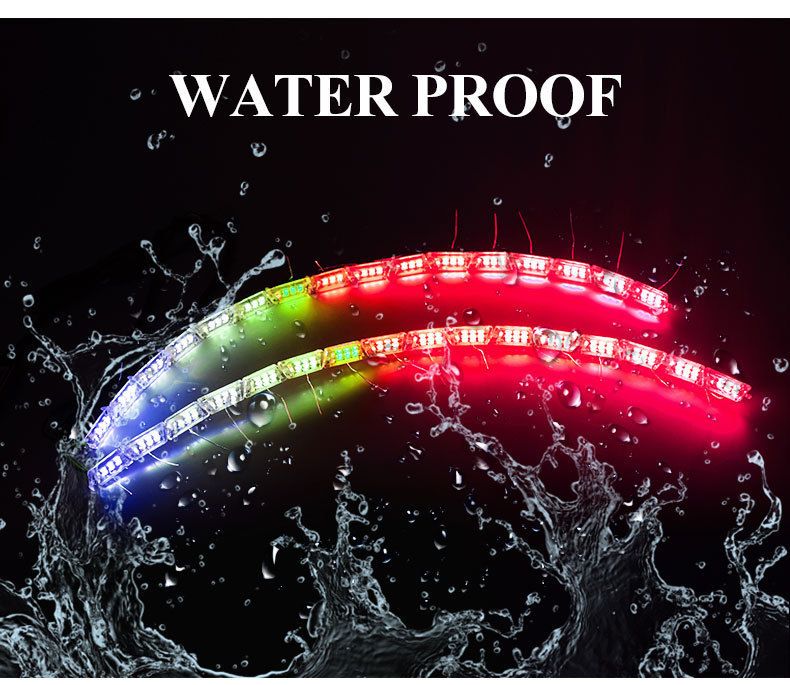 Luzes LED diurnas coloridas para carro, direção aquática, controle remoto RGB, luz de lágrima de cristal, barra de luz de marquise, modificação de luz de carro_voghion.com