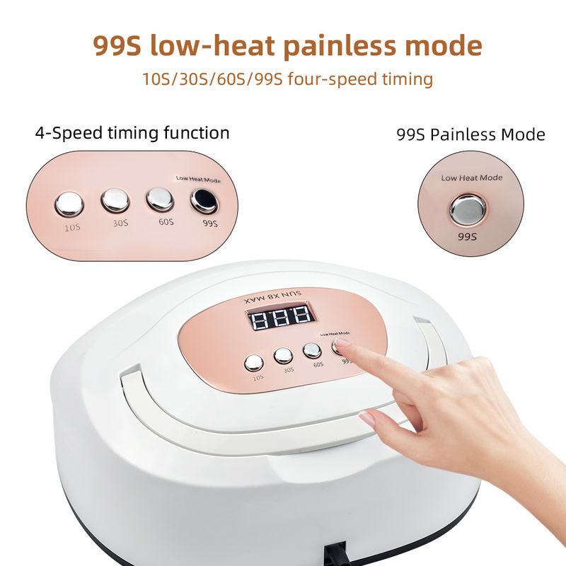150W UV-lamp LED-nagellamp voor manicure Nageldroger voor het uitharden van nagelgellak LCD-scherm Twee handlampen_voghion.com