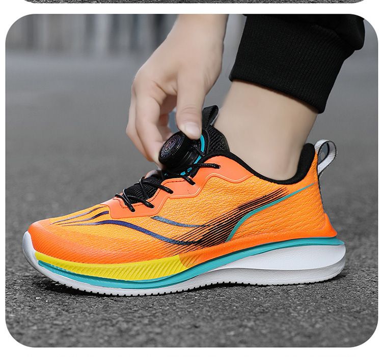 Children's Shoes Spring And Autumn Children's Sports Shoes Rotating Buckle Running Shoes Lightweight Breathable Mesh Student Fashion Men_voghion.com