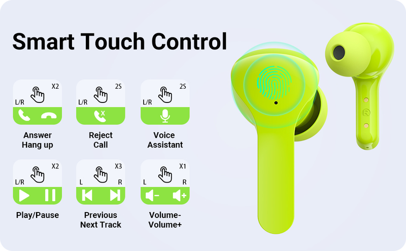 T6 Tws Earpuds Wireless Bluetooth 5.0 Sport Gaming Headsets Noise Reduction Earbuds Mic Headp with LED Display_voghion.com