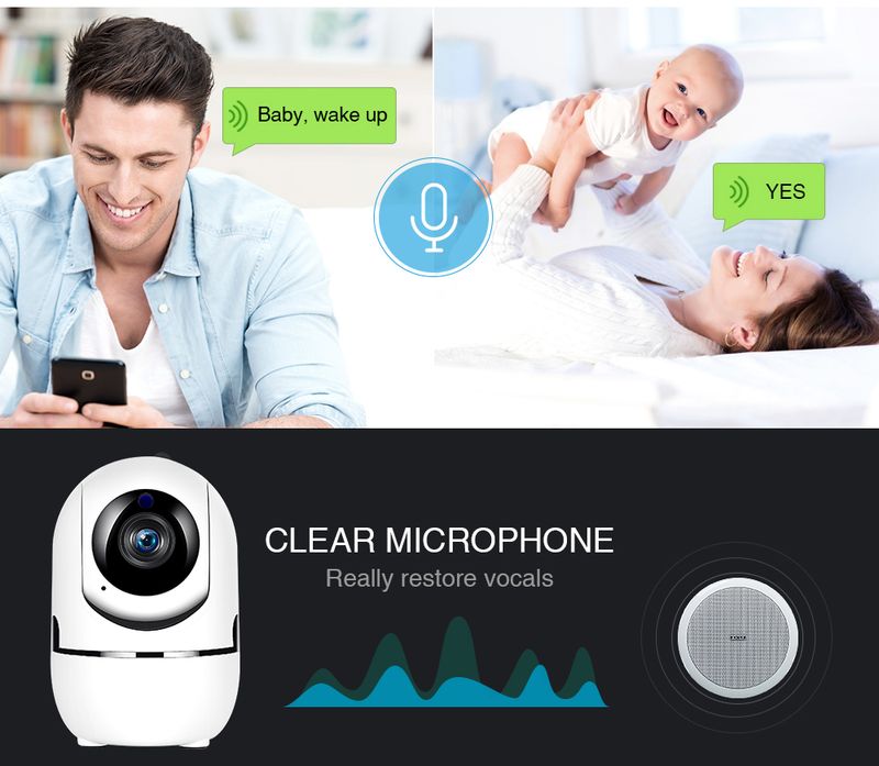 Ycc365 Plus 1080P Cloud HD IP WiFi Auto Tracking Baby Monitor Night Vision Security Home Surveillance Camera_voghion.com