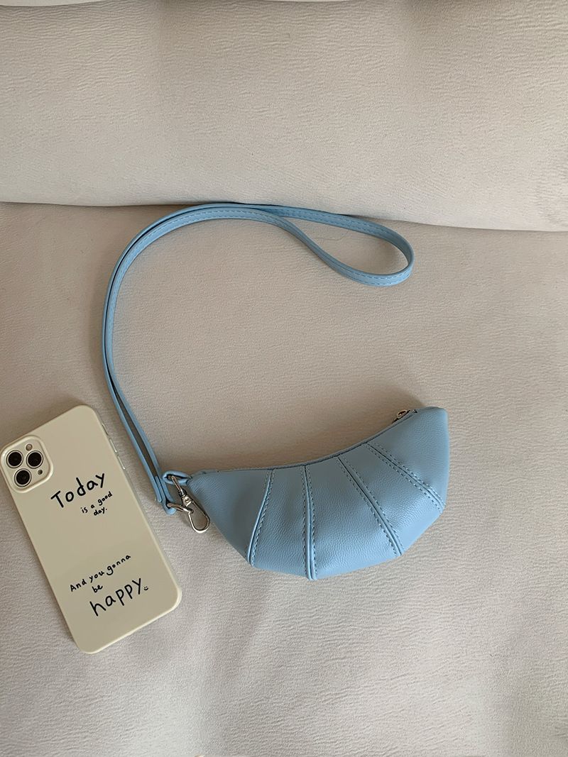 Neckholder-Geldbörse, süßes Croissant-Design, Nischen-Mini-Umhängetasche, Lippenstift, Kopfhörer, kleine Tasche_voghion.com