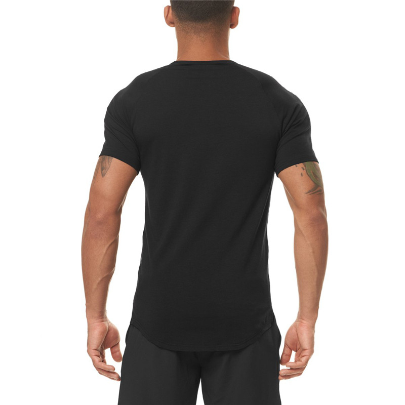Men's sports tights basketball running top elastic T-shirt_voghion.com