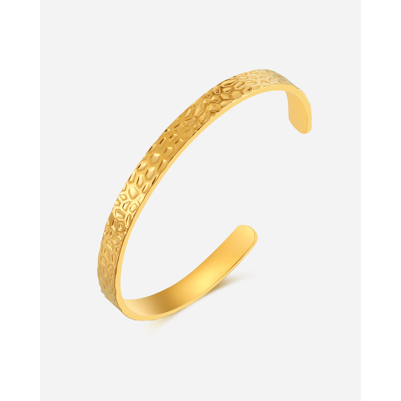 Bracelet ouvert en forme de C pour femme en acier titane_voghion.com