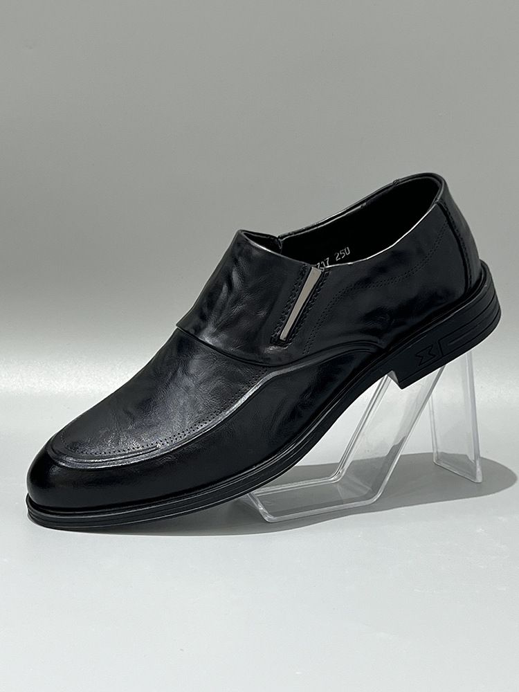 Hochwertige, vielseitige Slip-On-Schuhe aus echtem Leder mit spitzer Zehenpartie, Business Casual, formelle erste Schicht aus Rindsleder für Herren_voghion.com