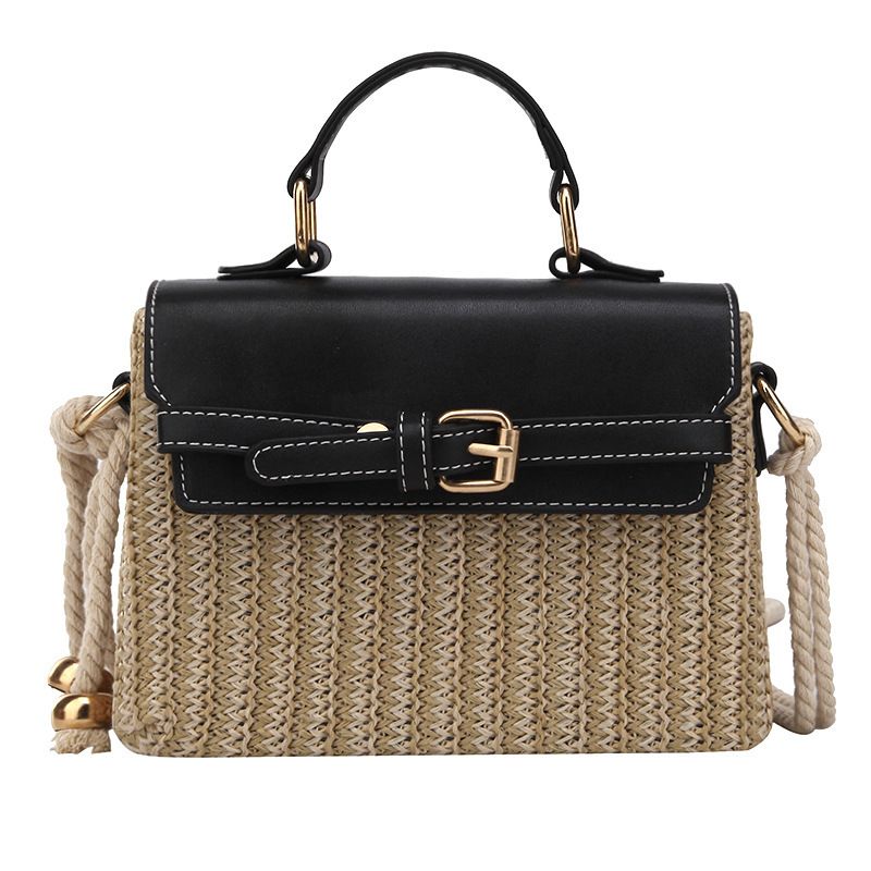 Women's Bags New 2022 Summer Beach Travel Shoulder Crossbody Box Forest Style Artistic Straw Small Square Bag_voghion.com